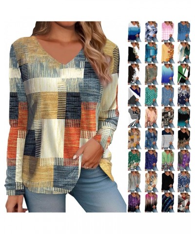 Women's 2023 Fall Long Sleeve V Neck Shirts Casual Lightweight Sweatshirts Loose Blouse Tunic Tops with Leggings C-purple $7....