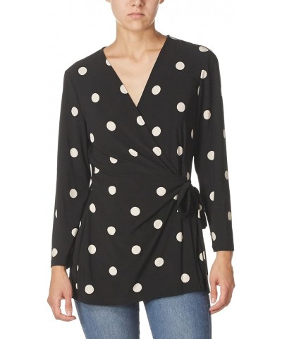 Women's Faux Wrap Top Anne Black/Anne White $19.64 Blouses