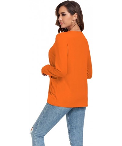 Women’s Lightweight Cardigan with Pockets Long Sleeve Open Front Cardigan for Women Orange $14.40 Sweaters