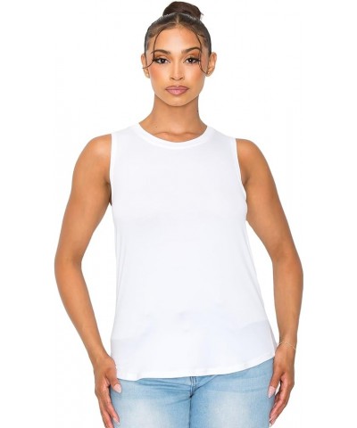 Women’s Tank Top – Sleeveless Slim Fit Soft Casual Basic Yoga Active Athletic Gym Workout Running T Shirts White $14.04 Activ...