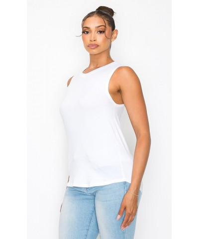 Women’s Tank Top – Sleeveless Slim Fit Soft Casual Basic Yoga Active Athletic Gym Workout Running T Shirts White $14.04 Activ...