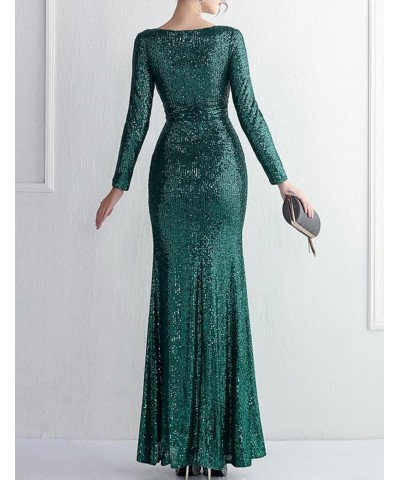 Women Formal Evening Dress Long Sleeve 1920s Squins Cocktail Mermaid Gown Elegant Wedding Classy Party Dresses X-green $39.90...