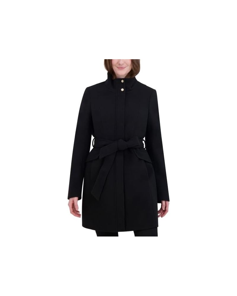 Women's Belted Faux Wool Jacket Black $55.20 Coats