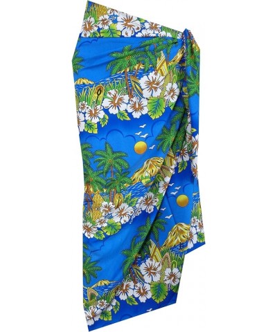 Flower Sarong Wraps for Women Mens Beach PlusSize Pareo Swimwear Cover up Dark Blue $12.17 Swimsuits