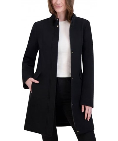 Women's Belted Faux Wool Jacket Black $55.20 Coats