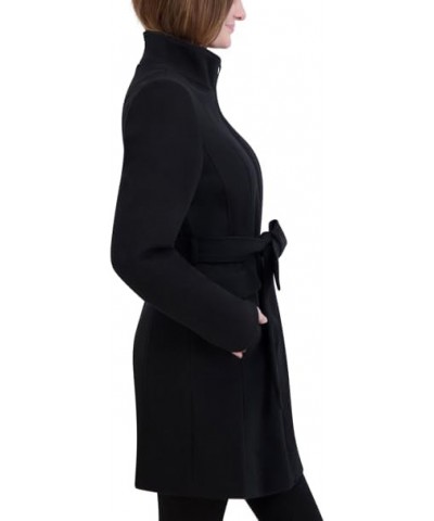 Women's Belted Faux Wool Jacket Black $55.20 Coats