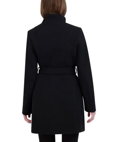 Women's Belted Faux Wool Jacket Black $55.20 Coats