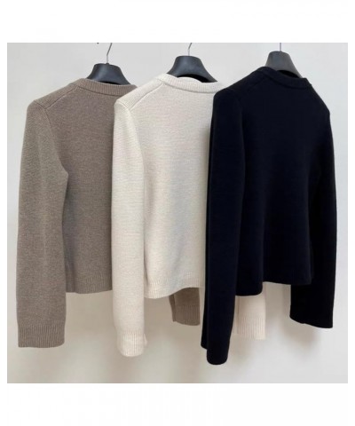 Ultra-Soft Slimming Button Cardigan Sweater Solid Knit Bell Sleeves Open-Front Versatile Round Neck Small Taupe $16.42 Sweaters