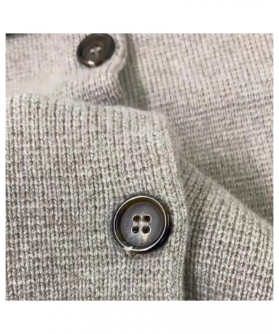 Ultra-Soft Slimming Button Cardigan Sweater Solid Knit Bell Sleeves Open-Front Versatile Round Neck Small Taupe $16.42 Sweaters