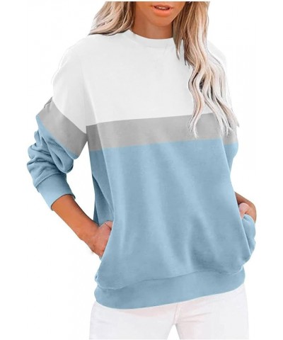 Womens Crewneck Sweatshirts Fall Oversized Lightweight Casual Pullover Sweaters Drop Shoulder Cute Hoodies Teen Girls Blue $5...