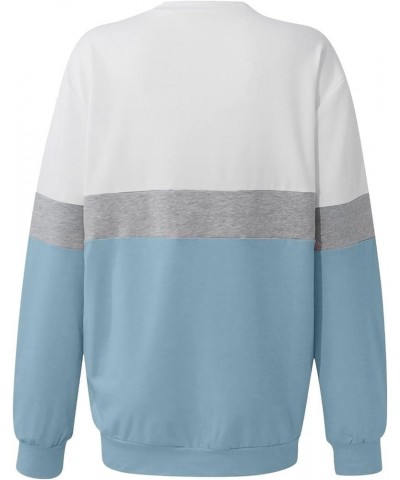 Womens Crewneck Sweatshirts Fall Oversized Lightweight Casual Pullover Sweaters Drop Shoulder Cute Hoodies Teen Girls Blue $5...