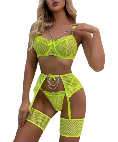 Lingerie for Women Sexy Naughty Teddy Babydoll Bowknot Garter See Through Bodysuit Plus Size Lace Strappy Sleepwear. Green $9...