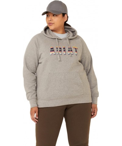 Women's Heather Grey R.E.A.L Serape Logo Hooded Sweatshirt Plus Heather Grey 3X $17.09 Hoodies & Sweatshirts