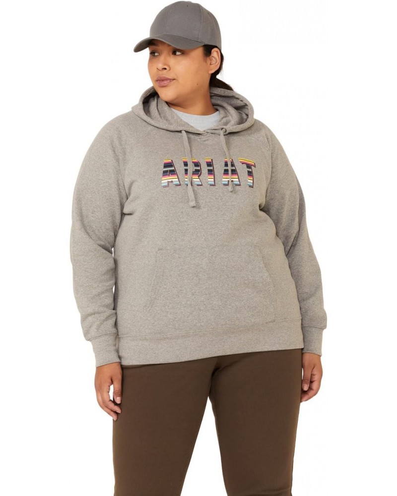 Women's Heather Grey R.E.A.L Serape Logo Hooded Sweatshirt Plus Heather Grey 3X $17.09 Hoodies & Sweatshirts