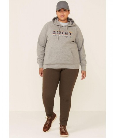 Women's Heather Grey R.E.A.L Serape Logo Hooded Sweatshirt Plus Heather Grey 3X $17.09 Hoodies & Sweatshirts