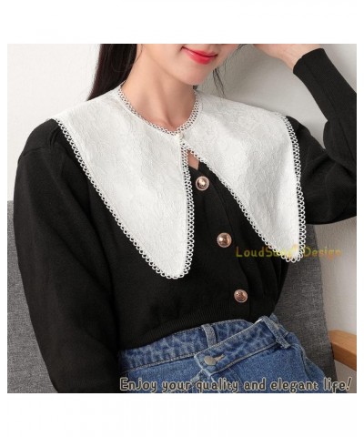 Fake Collar Shawl Detachable Blouse False Collar Cape Half Shirts Collar Wrap Top Elegant for Women Girls Design B-black $8.9...