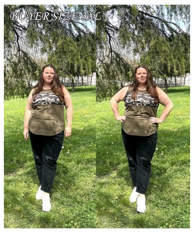 Plus Size Sleeveless Shirt for Women Summer Round Neck Tank Shirts Going Out Basic Causal Trendy Tanks Tunic A1- Camo $15.38 ...