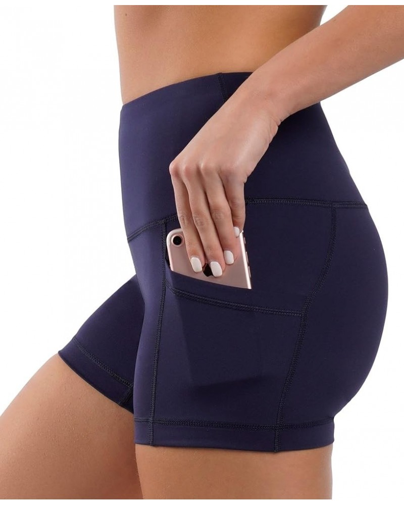 High Waist Squat Proof Side Pocket Biker Shorts - 3.5", 5", 7", 9 Dark Navy 3.5 $15.92 Activewear