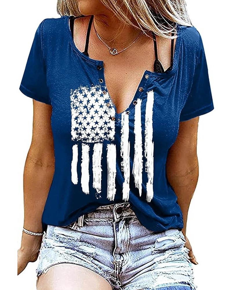 American Flag T Shirt Women 4th of July Shirts We The People 1776 Patriotic Tee Tops Casual Graphic Tshirt Blue2 $8.82 Tops