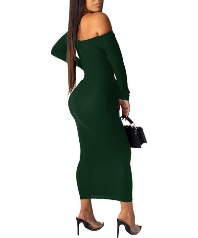 Womens Off Shoulder Plus Size Work Business Sweater Dresses Long Sleeves Bodycon Cardigans Outfits 388green $16.72 Sweaters