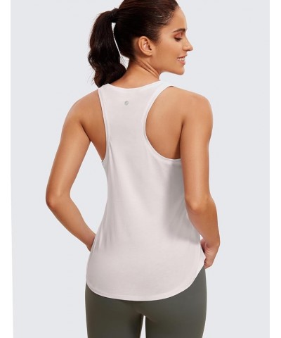 Womens Pima Cotton Racerback Workout Tank Tops Lightweight Loose Sleeveless Tops Athletic Gym Shirts White Apricot $12.47 Act...