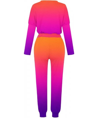 Women's Sweat Suits 2 Piece Set, Lounge Tracksuits Round Neck Long Sleeve Pullover Tops Jogger Pants Soft Outfits Orange-2 $6...