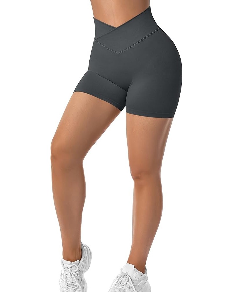 Women Seamless Butt Lifting Contour Yoga Short 3" High Waist Booty Gym Biker Shorts 013 Gray V Waist 3 $10.19 Leggings