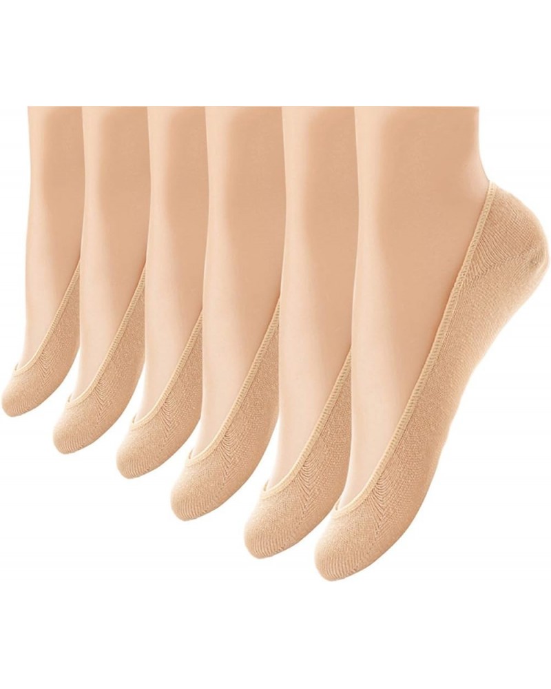 6 Pairs No Show Socks Women No Show Liner Socks Womens No Show Socks Non Slip Thin Low Cut Casual Socks 01 Beige (6 Pack) $6....