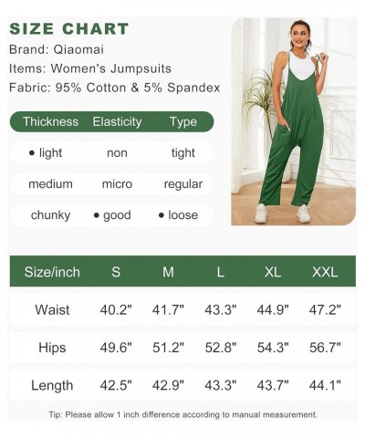 Womens Casual Loose V Neck Jumpsuits Spaghetti Strap Harem Long Pants Overalls Romper with Pockets Army Green $10.25 Overalls