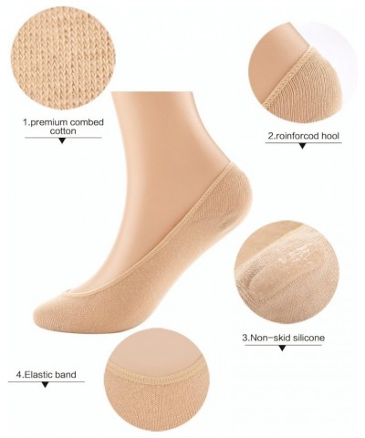 6 Pairs No Show Socks Women No Show Liner Socks Womens No Show Socks Non Slip Thin Low Cut Casual Socks 01 Beige (6 Pack) $6....