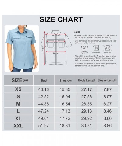 Women's UPF 50+ Short Sleeve Shirts UV Sun Protection Safari Shirts Quick Dry Outdoor Shirt for Fishing Hiking Travel 5076 Bl...