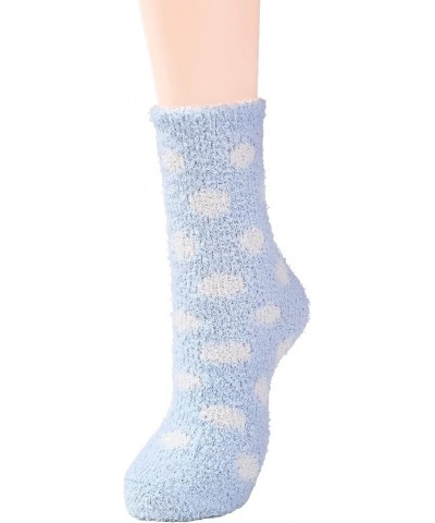 Womens Fuzzy Socks Winter Warm Fluffy Socks Athletic Outdoor Sports Socks 5 Pack Light Blue $7.64 Socks