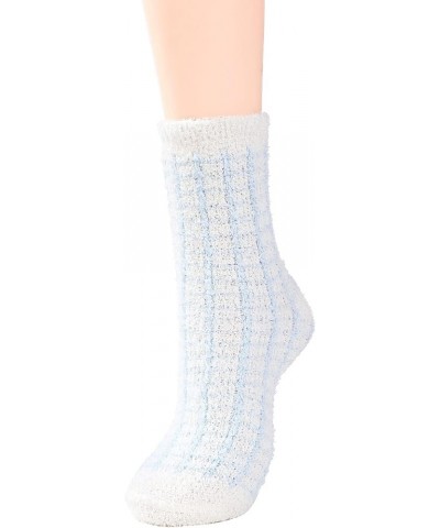 Womens Fuzzy Socks Winter Warm Fluffy Socks Athletic Outdoor Sports Socks 5 Pack Light Blue $7.64 Socks