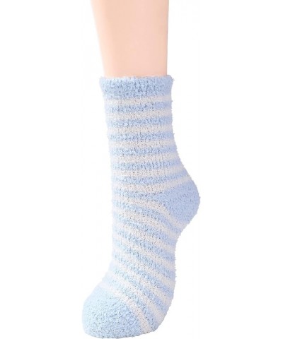 Womens Fuzzy Socks Winter Warm Fluffy Socks Athletic Outdoor Sports Socks 5 Pack Light Blue $7.64 Socks