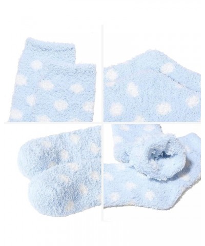 Womens Fuzzy Socks Winter Warm Fluffy Socks Athletic Outdoor Sports Socks 5 Pack Light Blue $7.64 Socks