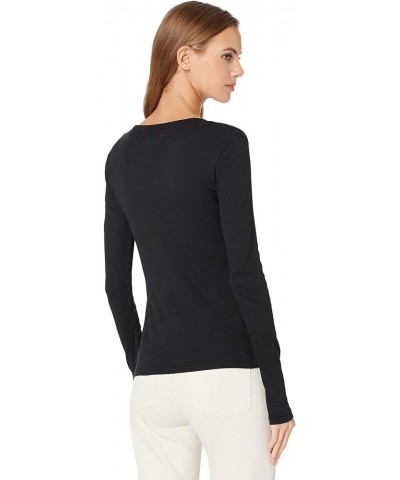 Fine Ribbed Crewneck Long-Sleeve Tee True Black $27.00 Tops