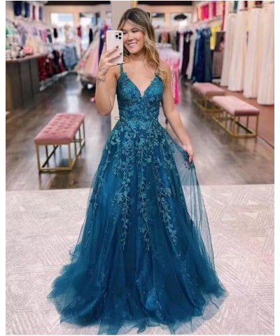 V Neck Mermaid Prom Dresses with Slit Long Sequin Lace Formal Evening Dreses YMS23 Mint $37.62 Dresses