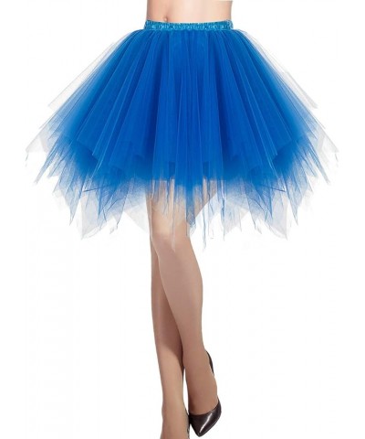 Women's Short Tutu Ballet Bubble Skirt 50's Tulle Party Vintage Petticoat Royal Blue $12.99 Skirts