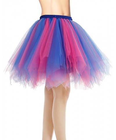 Women's Short Tutu Ballet Bubble Skirt 50's Tulle Party Vintage Petticoat Royal Blue $12.99 Skirts