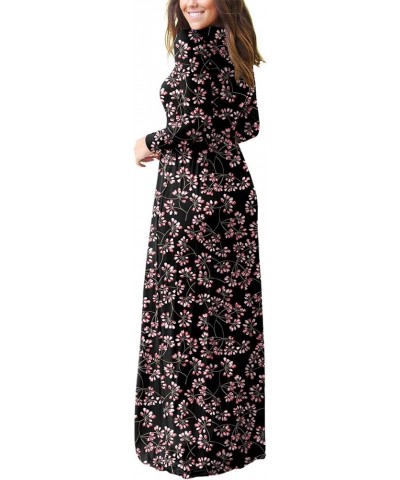 Women's Long Sleeve Loose Plain Maxi Dresses Casual Long Dresses with Pockets Gypsophila Black $23.93 Dresses