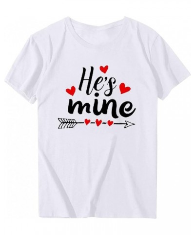 Couples Matching Shirts for Him and Her Funny Short Sleeve Graphic Printed Clothes Tops Oversized Valentine's Day T-Shirts Me...