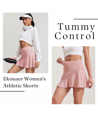 Tennis Skirts for Women Pleated Athletic Golf Skorts Skirt with Shorts Pockets Lightweight Running Workout Skirt Dusty Pink $...