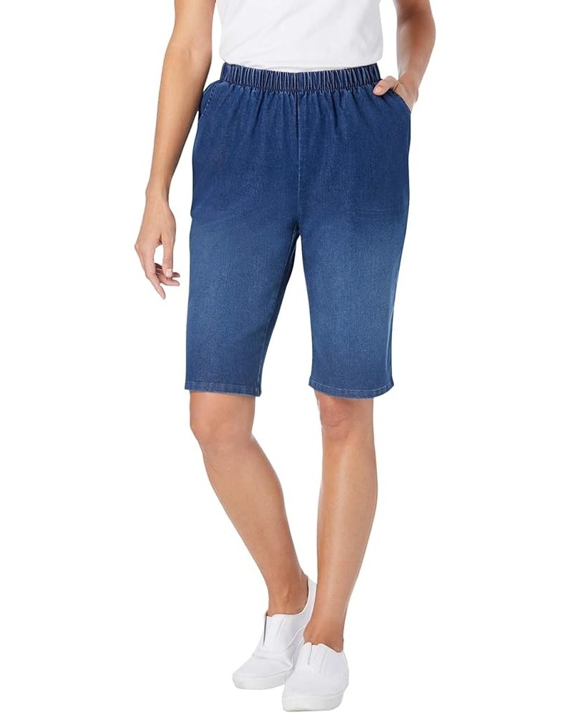 Women's Plus Size Fineline Denim Short Stonewash Sanded $19.92 Shorts