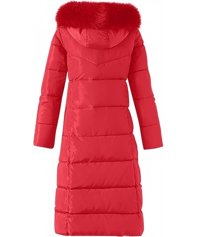 Winter Jackets for Women 2023 Cute Long Quilt Pullover with Hood Faux Fur Plus Size Cardigan with Pockets Qa131-red $46.97 Ja...