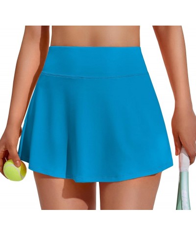 Tennis Skirts for Women Pleated Athletic Skort Lightweight Golf Skirts with Shorts Pocket Workout Pickleball Blue $14.24 Skirts