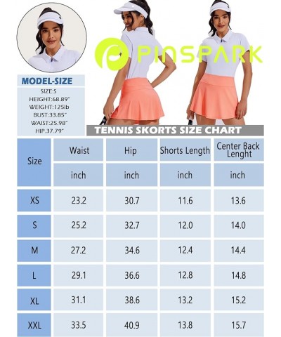 Tennis Skirts for Women Pleated Athletic Skort Lightweight Golf Skirts with Shorts Pocket Workout Pickleball Blue $14.24 Skirts