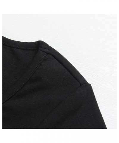 Women's Casual Short Sleeve Scoop Neck Fitted Workout Basic Crop Top Teen T-Shirts Black $12.23 T-Shirts