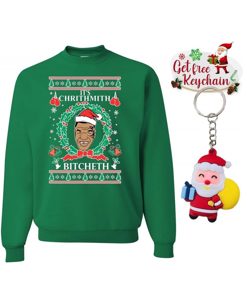 Mike Tyson Kith Me Under The Mithletoe Ugly Christmas Crewneck Sweatshirt Kelly Green-bitcheth Tyson $15.05 T-Shirts