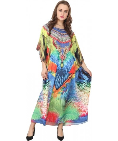 Women's Caftan Dress - Beachwear Coverup Kaftan Casual Long Maxi Lougewear One Size Dresses for Girls & Women Tropical-7022 $...