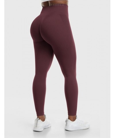 Amplify Leggings for Women Seamless Scrunch Leggings Butt Lifting Gym High Waisted Athletic Leggings 2 Dark Red $11.50 Active...